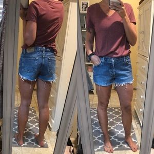 Mossimo Maroon V-Neck Shirt